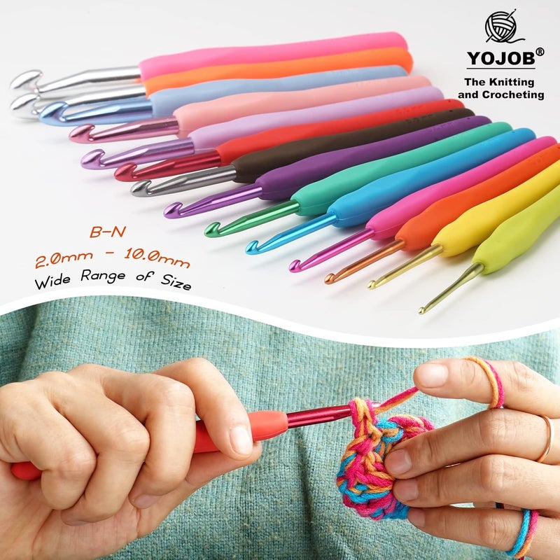 YOJOB 2Pack Size J / 6mm, K / 6.5mm Crochet Hooks, Super Smooth & Ergonomic for Beginner and Advanced (6.0mm, 6.5mm) - Image 5